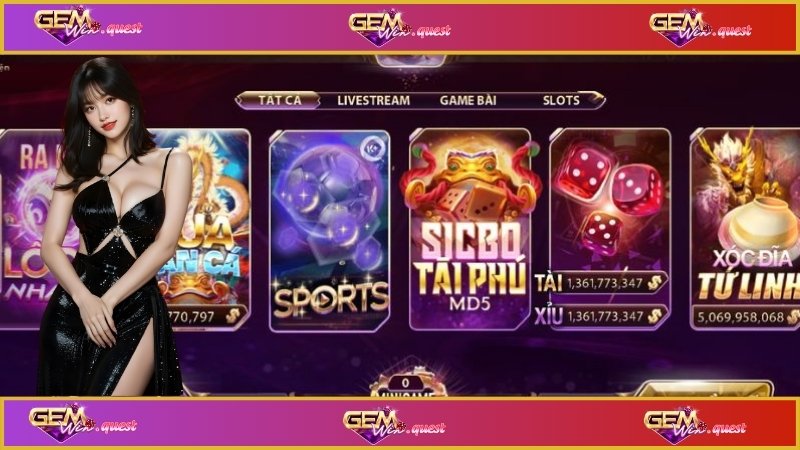 Bố cục giao diện logic và lôi cuốn của Gemwin 